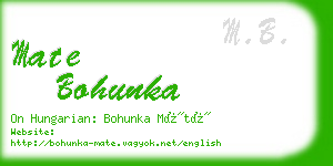 mate bohunka business card